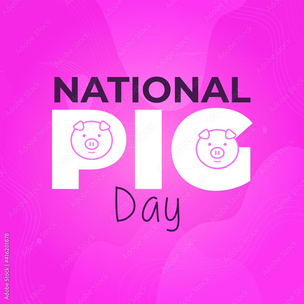 National Pig Day. pink abstract background