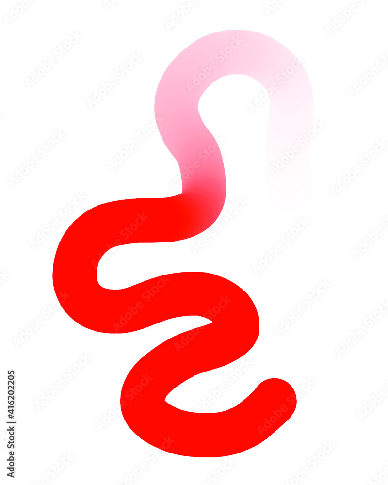 Red Hand-Drawn Line - Wavy Gradient With Transparent Background Red Hand-Drawn Line - Wavy Gradient With Transparent Background