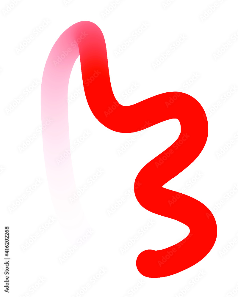 Red Hand-Drawn Line - Wavy Gradient With Transparent Background Red Hand-Drawn Line - Wavy Gradient With Transparent Background