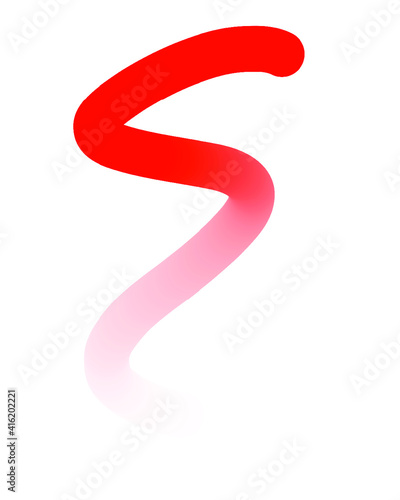 Red Hand-Drawn Line - Wavy Gradient With Transparent Background