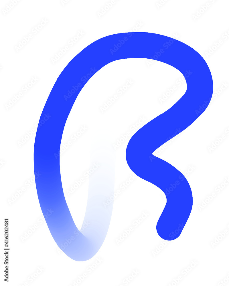 Blue Hand-Drawn Line - Wavy Gradient With Transparent Background Blue Hand-Drawn Line - Wavy Gradient With Transparent Background