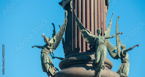 Statues of angels in Barcelona