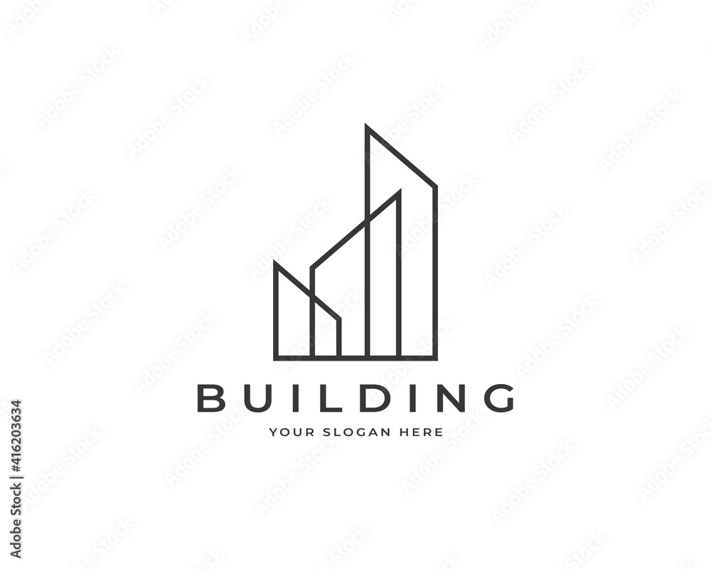 Modern property investment business logo vector. City building construction logo design Modern property investment business logo vector. City building construction logo design
