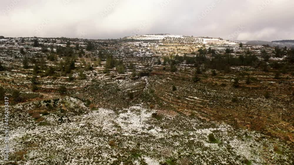 Jerusalem high hills in the snow aerial view
,drone view over mevasert zion close to Jerusalem covered with snow, February 2021
Jerusalem high hills in the snow aerial view
,drone view over mevasert zion close to Jerusalem covered with snow, February 2021