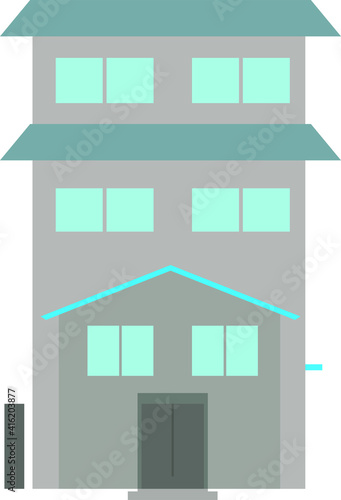 シックな三階建の一般住宅