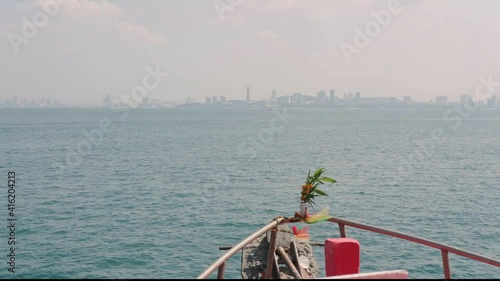 View from boat during arrive the coast