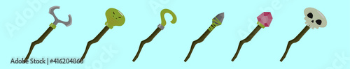 set of sceptre cartoon icon design template with various models. vector illustration isolated on black background