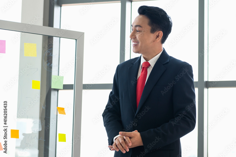 Business man present idea to working team. talking about plan or new project Business man present idea to working team. talking about plan or new project