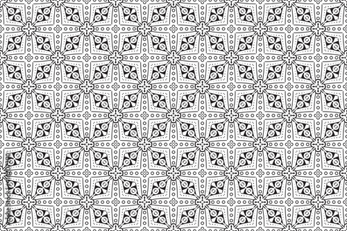 Seamless hand drawn pattern black and white