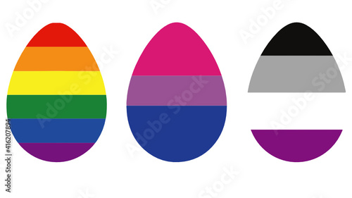 Easter eggs, lgbt flag, bisexual, asexual