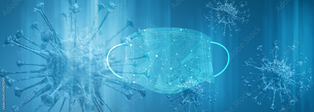 Obraz premium 3d render Corona virus microscopic view 