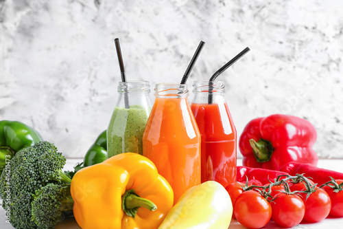Bottles of healthy smoothie...