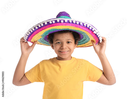 Funny Mexican boy in sombre...