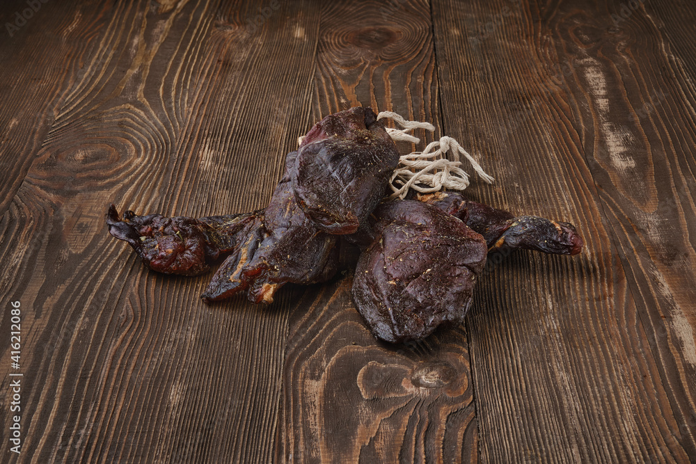 Obraz premium dried jerked deer or venison meat