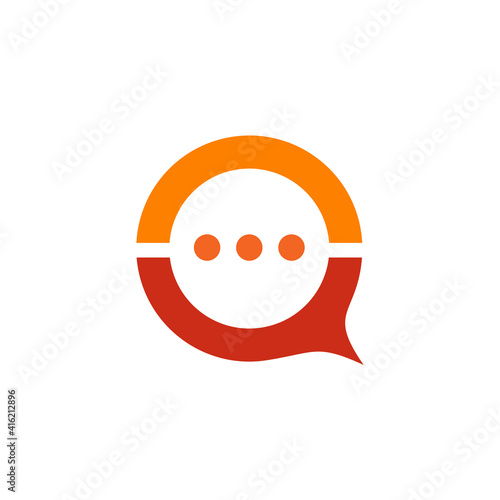 Chat box app logo design template