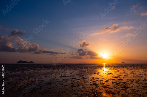 Sunset time above the ocean