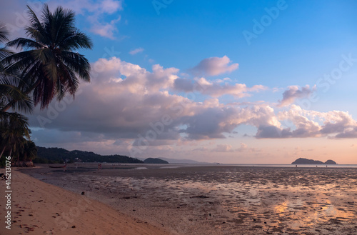 Tropical beach of koh Phangan island, coast of Hin Kong area, Thailand