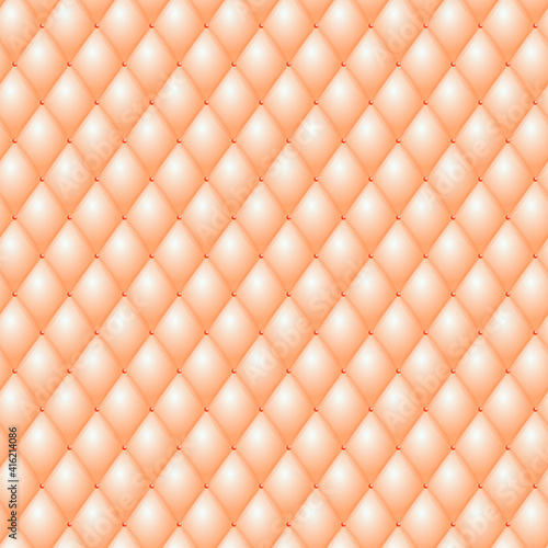 Seamless pattern with squares. Royal background in salmon color, upholstered furniture, carriage fit.