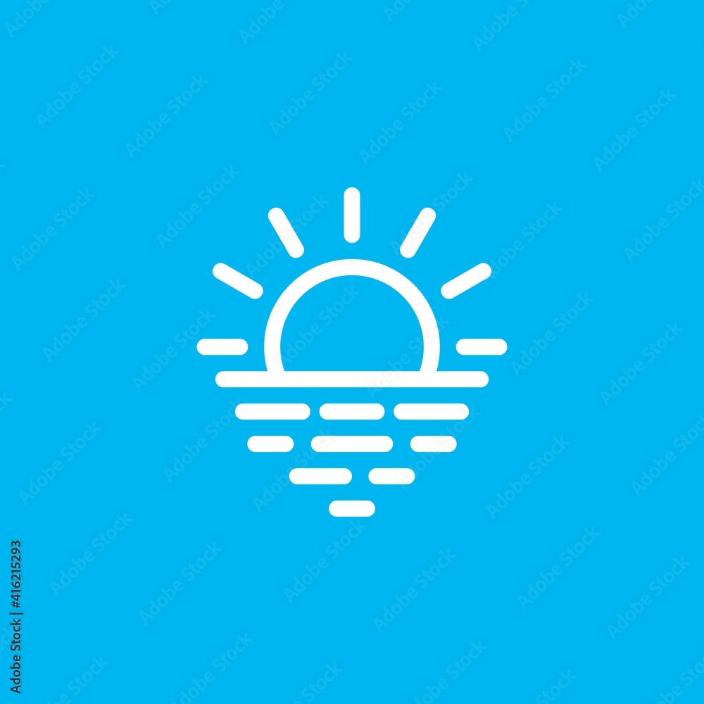 Abstract design of sun and sea icon. Vector illustration Abstract design of sun and sea icon. Vector illustration