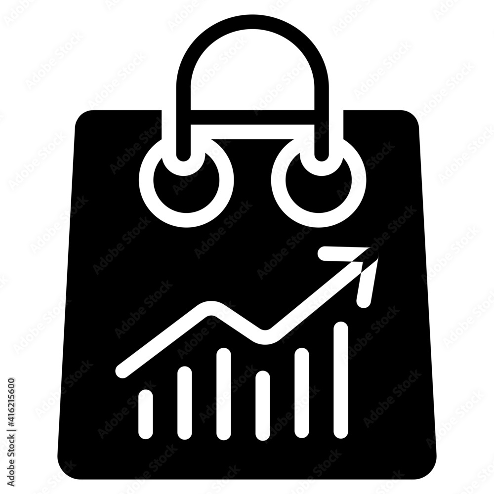 Fototapeta premium Modern style vector of data shopping bag icon