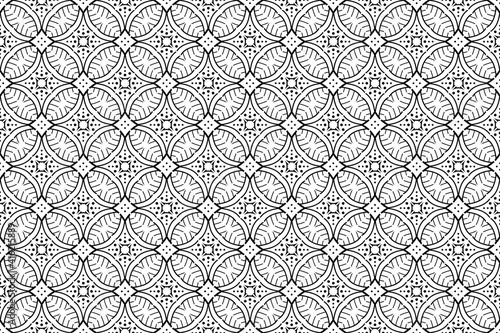 Seamless hand drawn pattern black and white