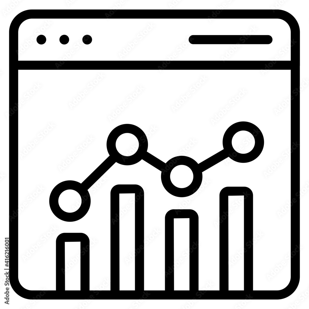 Linear design vector of web statistics icon Linear design vector of web statistics icon