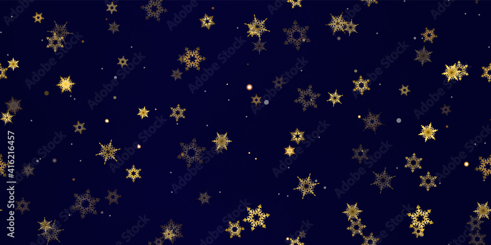 Gold Falling Snowflakes seamless pattern. Gold Falling Snowflakes seamless pattern.