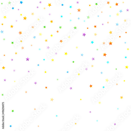 Rainbow Festive Confetti. Carnival Star Falling.