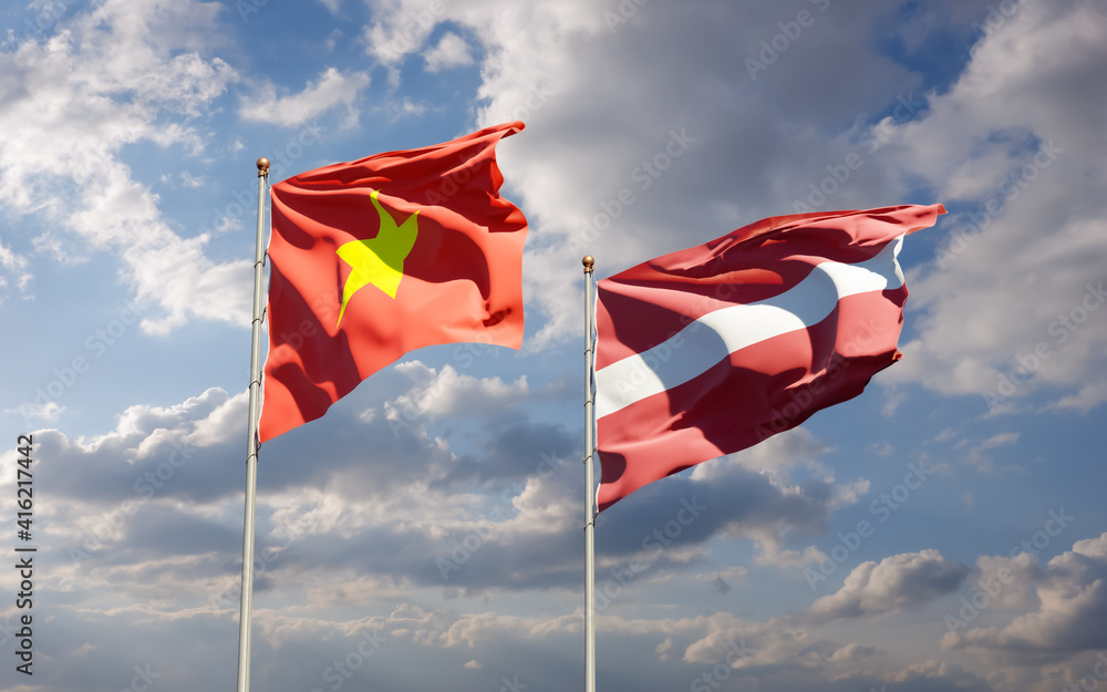 Flags of Latvia and Latvia.