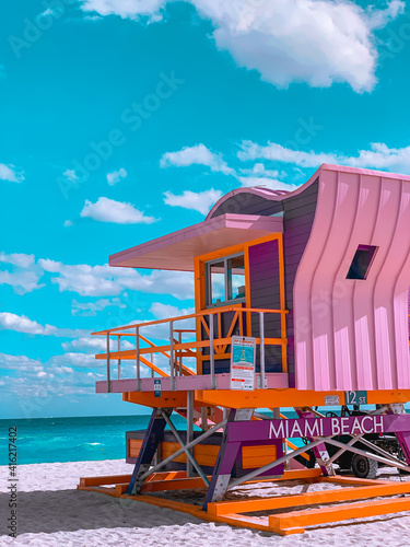 beach hut on the beach photo