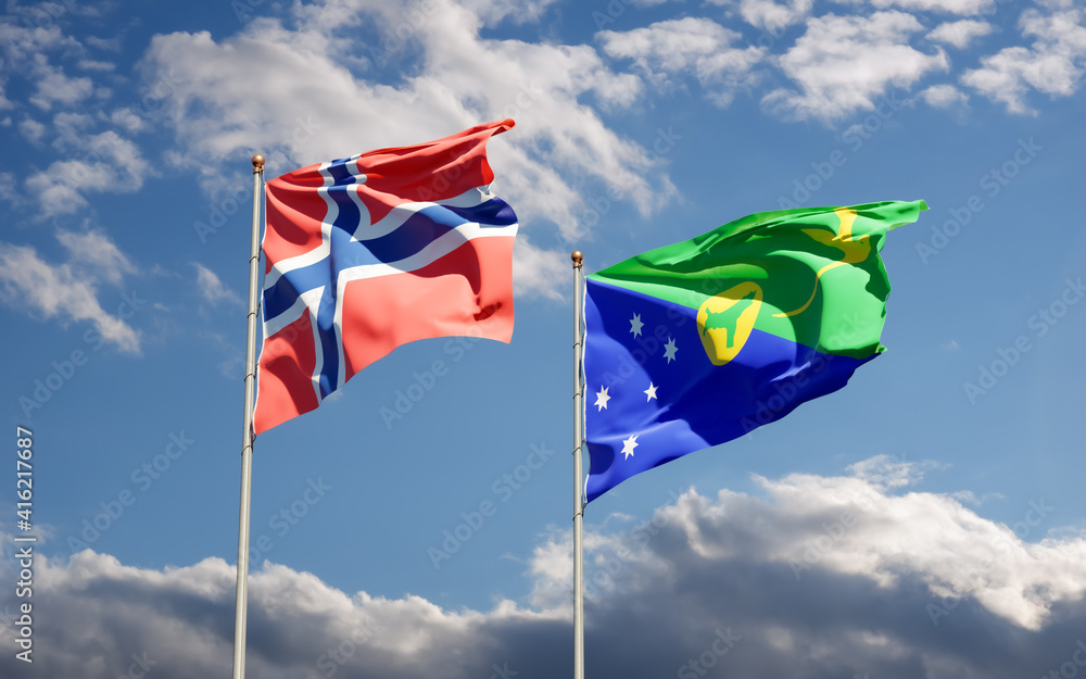 Flags of Norway and Christmas Island. Flags of Norway and Christmas Island.