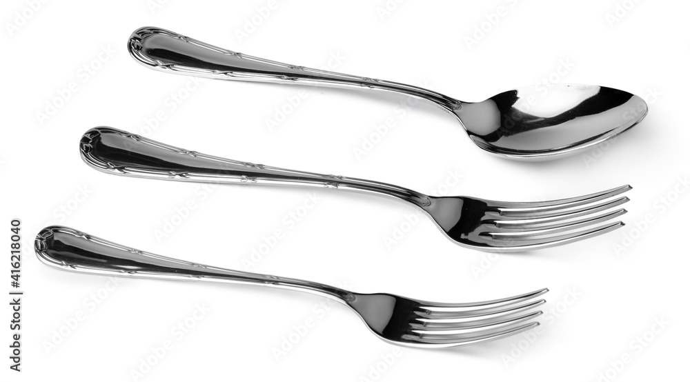 Set of dining cutlery isolated on white background Set of dining cutlery isolated on white background