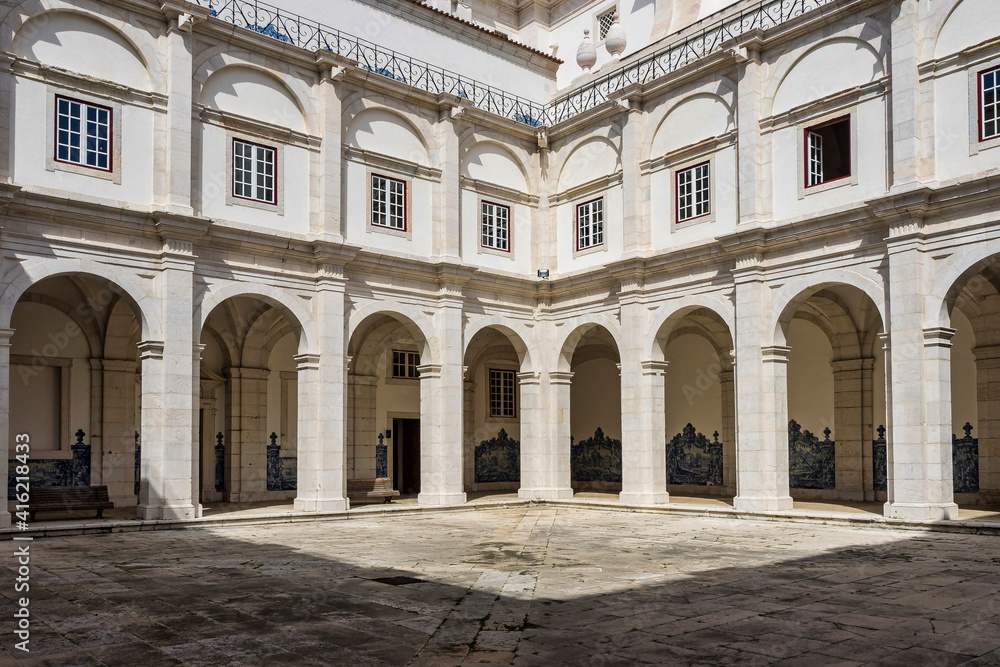 Courtyard at the church of sao vicente de fora in Lisbon, Portugal.