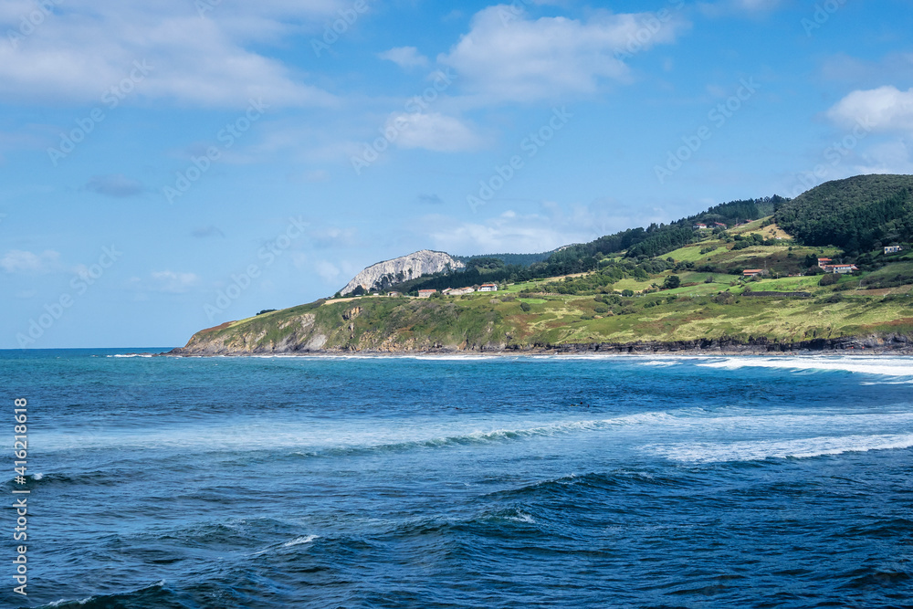 Spainsh coastline in Basque country. Mundaka beach. Spain Spainsh coastline in Basque country. Mundaka beach. Spain