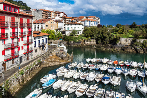 View of the Port of Mundaka in the Basque country, Spain. Mundaka is famous for its surfing. photo