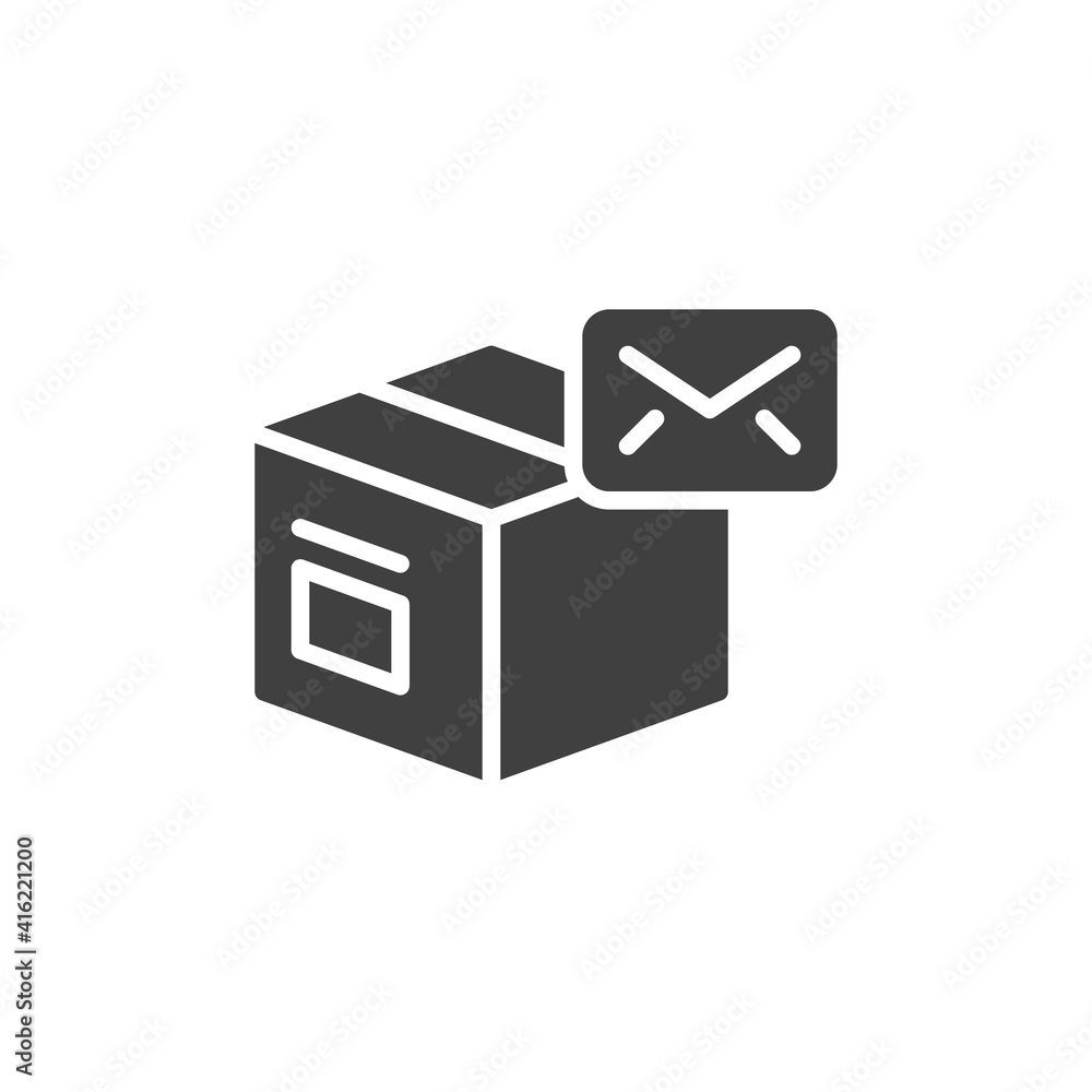 Postal delivery, parcel vector icon. filled flat sign for mobile concept and web design. Packaging box and envelope mail glyph icon. Symbol, logo illustration. Vector graphics Postal delivery, parcel vector icon. filled flat sign for mobile concept and web design. Packaging box and envelope mail glyph icon. Symbol, logo illustration. Vector graphics