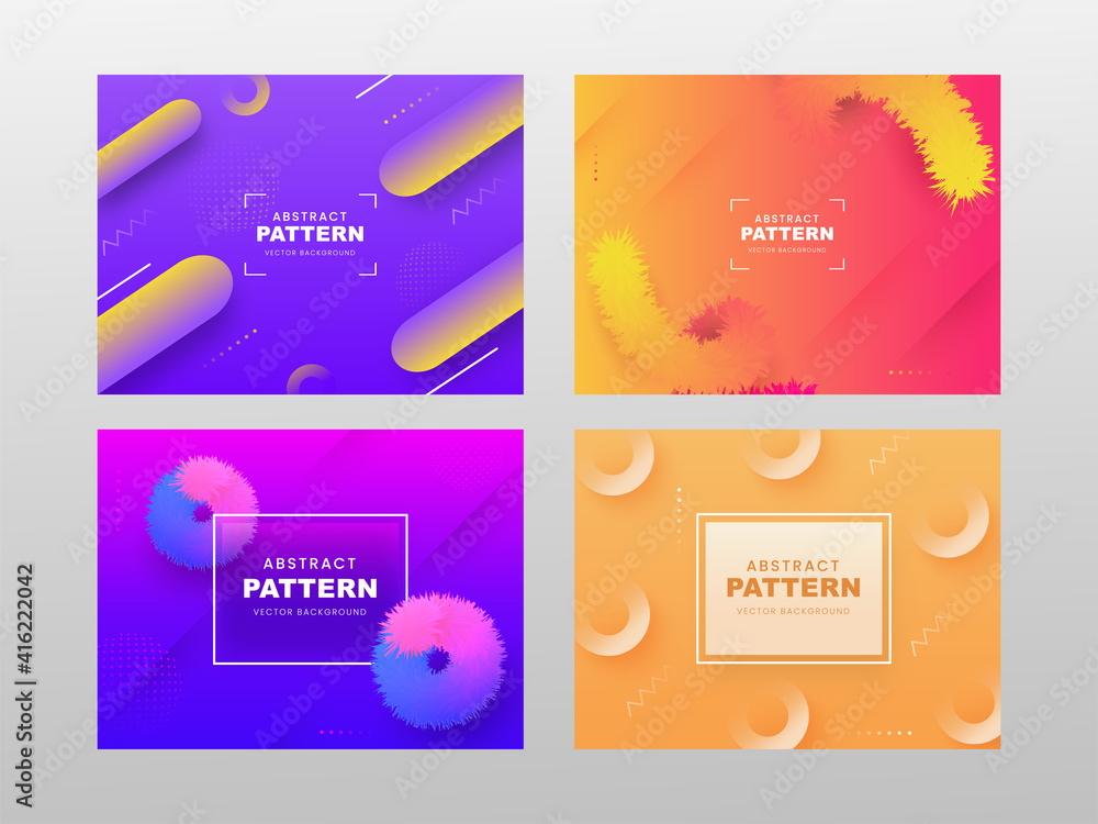 Set Of Abstract Gradient Background Can Be Used As Poster Design.