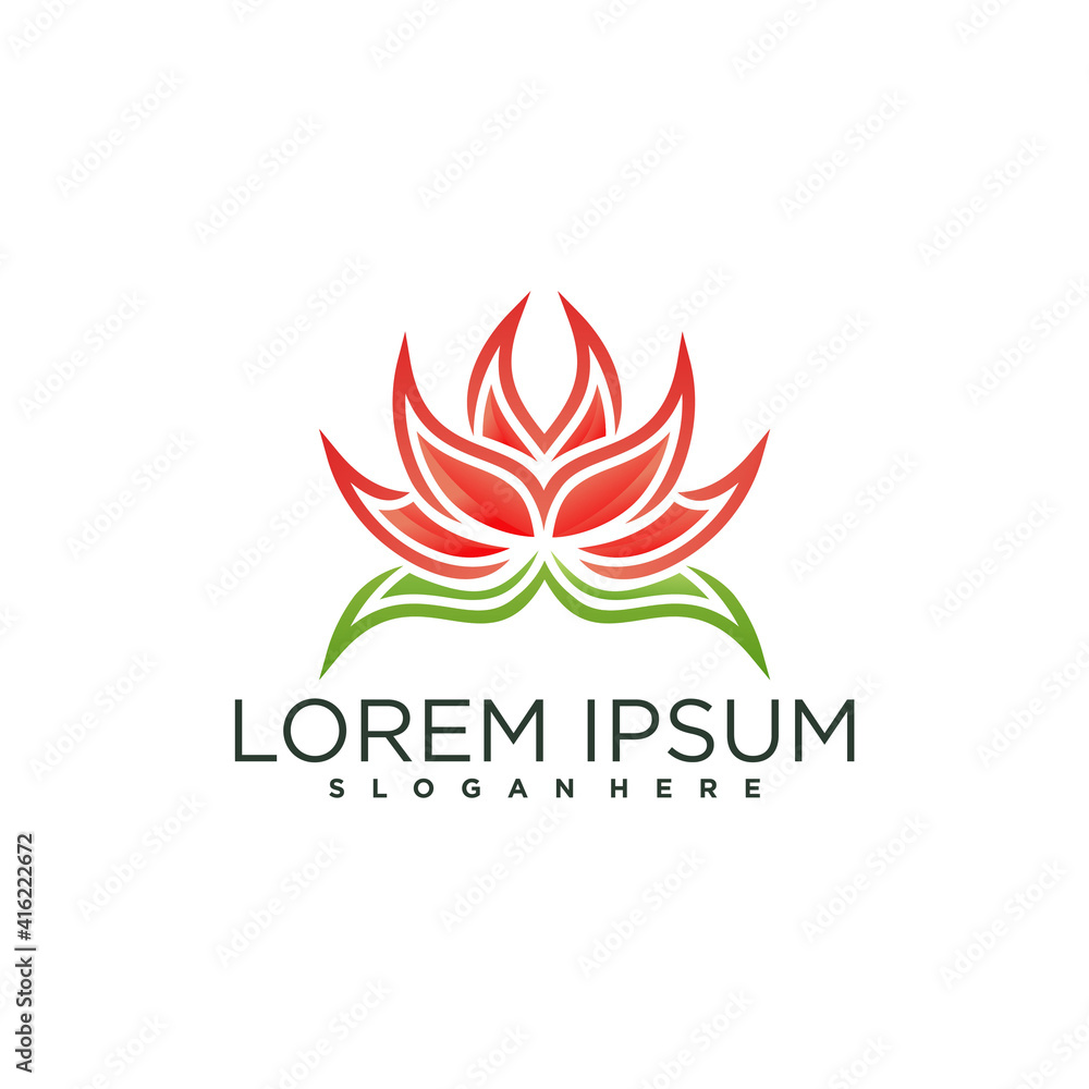 Lotus flower logo with modern concept, gradient colors style Premium Vector. part 2