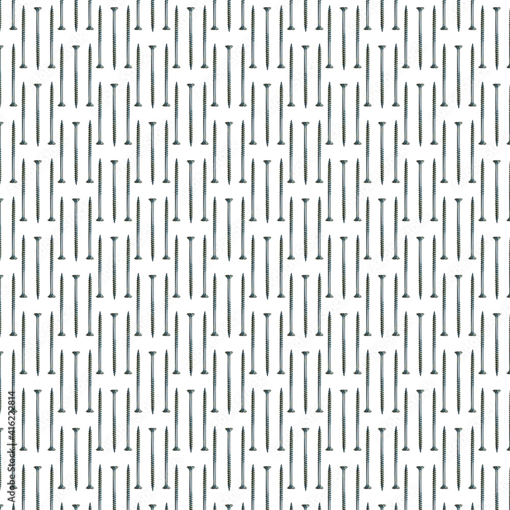 White background of wood screws pattern White background of wood screws pattern