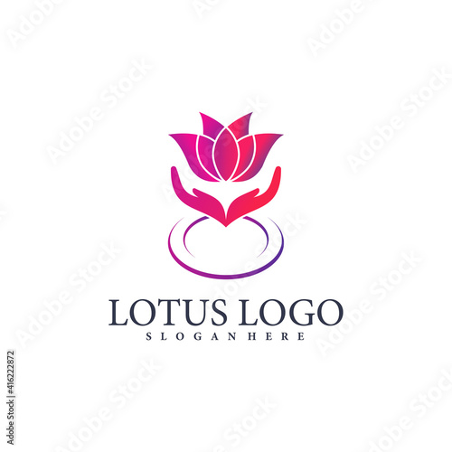 Lotus flower logo with modern concept  gradient colors style Premium Vector. part 3