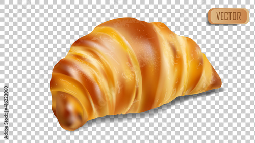 Croissant realistic illustration isolated baked goods on transparent background