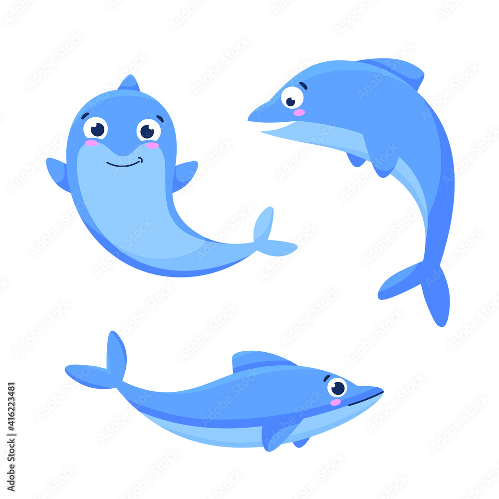 Set of cute, marine, cartoon animals. Underwater animals. Whale, shark, dolphin. Undersea world. Cartoon vector illustration isolated on white. Flat style.
Printing, fabric. textiles, development Set of cute, marine, cartoon animals. Underwater animals. Whale, shark, dolphin. Undersea world. Cartoon vector illustration isolated on white. Flat style.
Printing, fabric. textiles, development