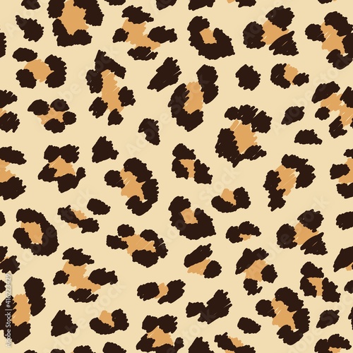 Seamless leopard print. Wild African cat fur