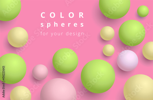 Color spheres for your design. Colored balls on the surface.
