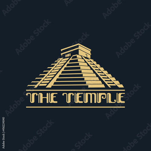 The temple illustration logo abstract flat