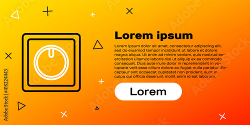 Line Electric light switch icon isolated on yellow background. On and Off icon. Dimmer light switch sign. Concept of energy saving. Colorful outline concept. Vector Illustration.