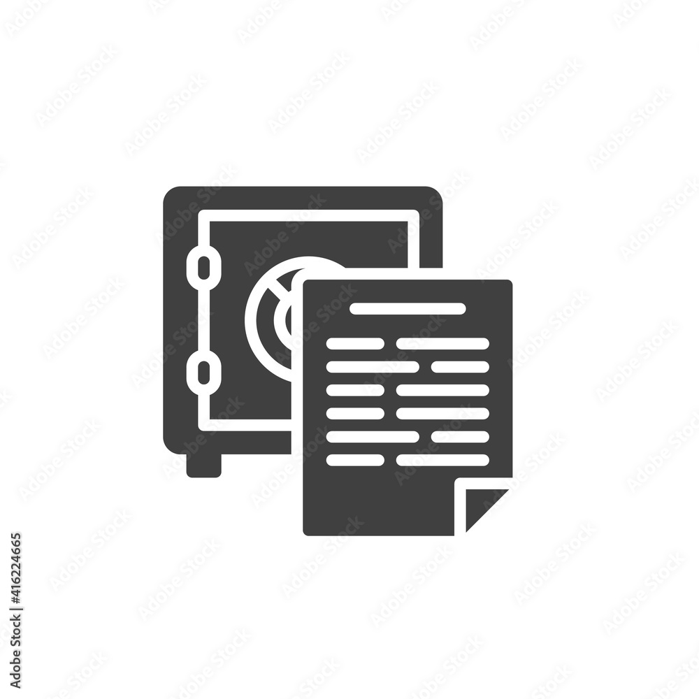 Bank deposit document vector icon. filled flat sign for mobile concept and web design. Financial investment contract glyph icon. Symbol, logo illustration. Vector graphics Bank deposit document vector icon. filled flat sign for mobile concept and web design. Financial investment contract glyph icon. Symbol, logo illustration. Vector graphics