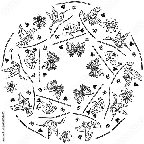 Simple Mandala Shape for Coloring. Vector Mandala. Circular. Flower. Oriental. Coloring Book Page. Outline.
