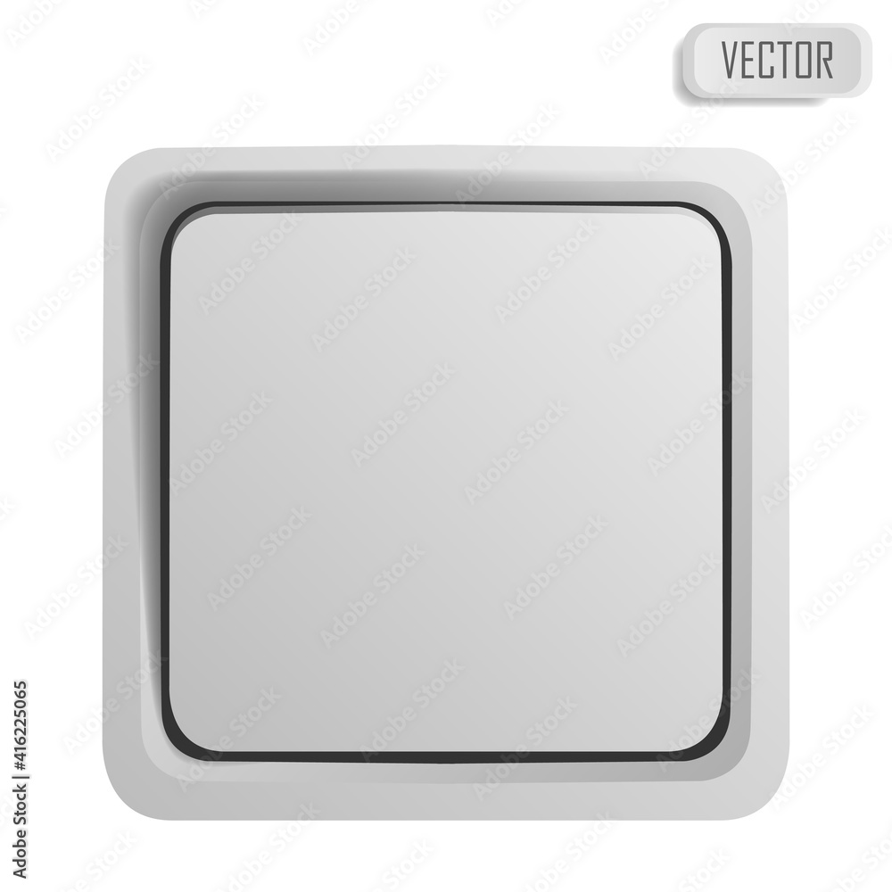 Wall switch button realistic vector illustration isolated on white background Wall switch button realistic vector illustration isolated on white background
