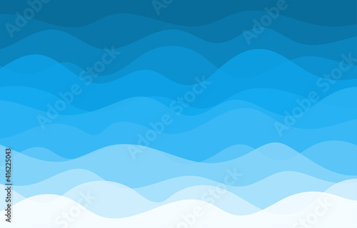 Blue water wave sea line pattern background vector illustration.